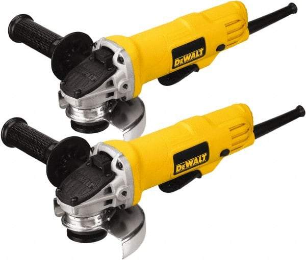 DeWALT - 4-1/2" Wheel Diam, 12,000 RPM, Corded Angle & Disc Grinder - 5/8-11 Spindle, 120 Volts, 7.5 Amps - Strong Tooling