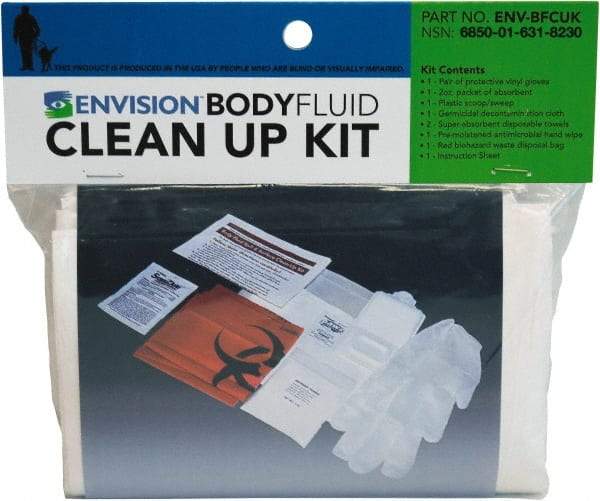 Ability One - 9 Piece, 1 Person, Body Fluid Clean-Up First Aid Kit - Plastic Bag - Strong Tooling