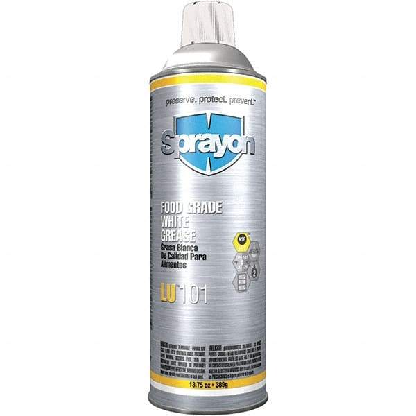 Sprayon - 20 oz Aerosol Calcium General Purpose Grease - White, Food Grade, 285°F Max Temp, NLGIG 2, - Strong Tooling