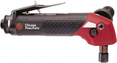 Chicago Pneumatic - 1/4" Collet, Angle Handle, Straight Air Die Grinder - 12,000 RPM, Rear Exhaust, 6 CFM, 2.3 hp, 90 psi, 3/8" Inlet - Strong Tooling