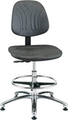 Bevco - 20-1/2 to 30-1/2" High Adjustable Chair - 27" Wide x 27" Deep, Polyurethane Seat, Black - Strong Tooling