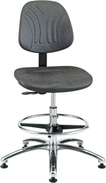 Bevco - 20-1/2 to 30-1/2" High Adjustable Chair - 27" Wide x 27" Deep, Polyurethane Seat, Black - Strong Tooling