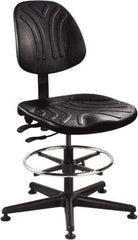 Bevco - 21 to 31" High Adjustable Chair - 27" Wide x 27" Deep, Polyurethane Seat, Black - Strong Tooling