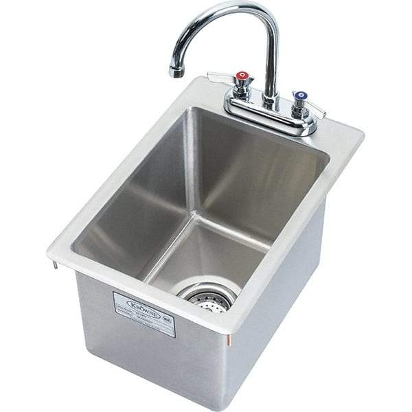 Krowne - 14" Long x 10" Wide Inside, 1 Compartment, Grade 304 Stainless Steel Drop In Sink - 20 Gauge, 9" Long x 12" Wide x 18" High Outside, 9" Deep - Strong Tooling