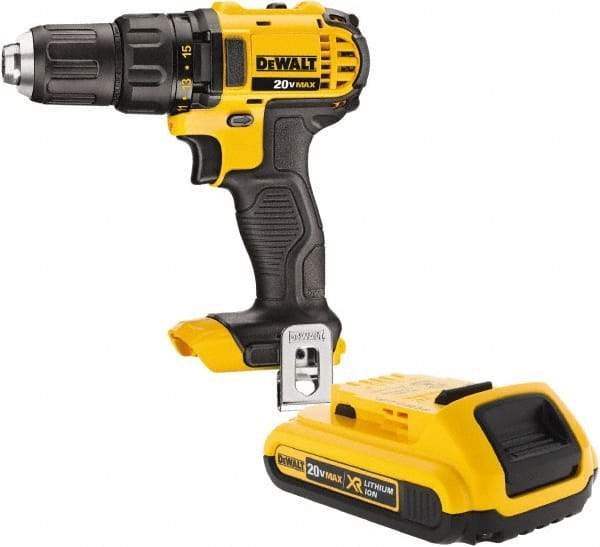 DeWALT - 20 Volt 1/2" Keyless Chuck Cordless Hammer Drill - 0 to 8,500 BPM, 0 to 600 & 0 to 2,000 RPM, Reversible - Strong Tooling