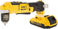 DeWALT - 20 Volt 3/8" Chuck Right Angle Handle Cordless Drill - 0-650 & 0-2000 RPM, Keyless Chuck, Reversible, 1 Lithium-Ion Battery Included - Strong Tooling