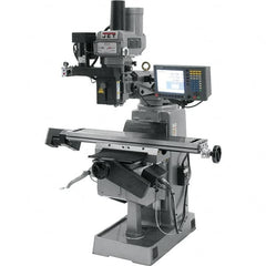 Jet - 9" Table Width x 49" Table Length, Variable Speed Pulley Control, 3 Phase Knee Milling Machine - R8 Spindle Taper, 3 hp - Strong Tooling