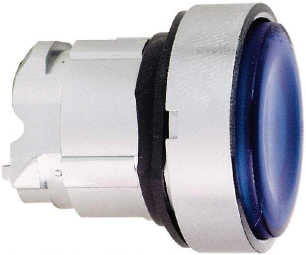 Schneider Electric - 22mm Mount Hole, Flush, Pushbutton Switch Only - Round, Blue Pushbutton, Nonilluminated, Momentary (MO) - Strong Tooling