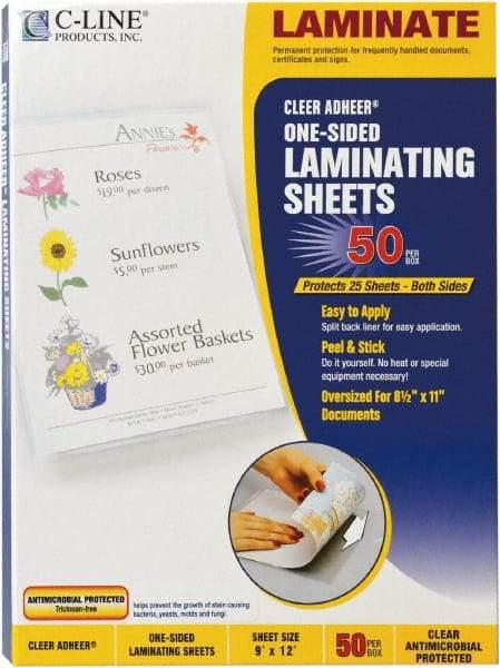 C-LINE - 50 Self-Laminating Sheets - 3 mil Thick x 9" Wide x 1' Long - Strong Tooling