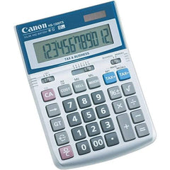 Canon - 12-Digit LCD 12 Function Handheld Calculator - 4-7/8 x 6-7/8 Display Size, White, Solar & Battery Powered - Strong Tooling