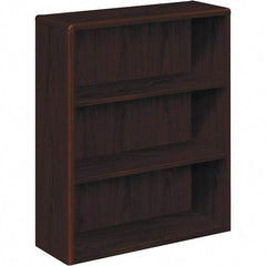 Hon - 3 Shelf, 43.38" High x 36" Wide Bookcase - 13-1/8" Deep, High-Pressure Laminate, Mahogany - Strong Tooling