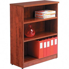 ALERA - 3 Shelf, 39.38" High x 31-3/4" Wide Bookcase - 14" Deep, Woodgrain Laminate, Medium Cherry - Strong Tooling