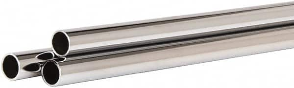 ECONOCO - 60" Max Width Round Tubing Closet Rod - 1.062" Diam, Chrome Finish - Strong Tooling