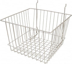 ECONOCO - 12" Deep, Square Steel Peg Board/Slatwall Basket - 12" Wide x 8" High - Strong Tooling