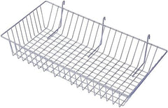 ECONOCO - 12" Deep, Rectangular Steel Peg Board/Slatwall Basket - 24" Wide x 4" High - Strong Tooling