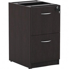 ALERA - 15" Wide x 28-1/2" High x 20-1/2" Deep, 2 Drawer Pedestal - Woodgrain Laminate, Espresso - Strong Tooling