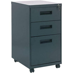 ALERA - 14" Wide x 27-3/4" High x 19-1/8" Deep, 3 Drawer Pedestal - Steel, Charcoal - Strong Tooling