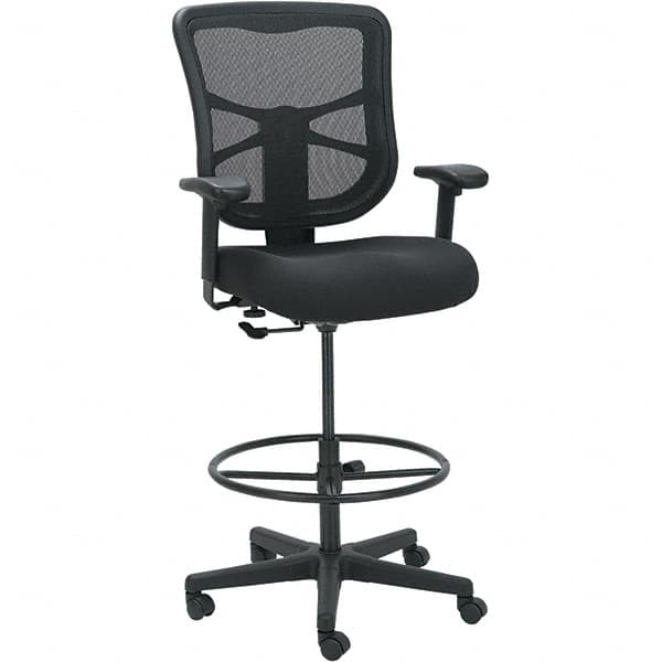 ALERA - 51-5/8" High Stool - 25.63" Wide x 26" Deep, Fabric Mesh Seat, Black - Strong Tooling