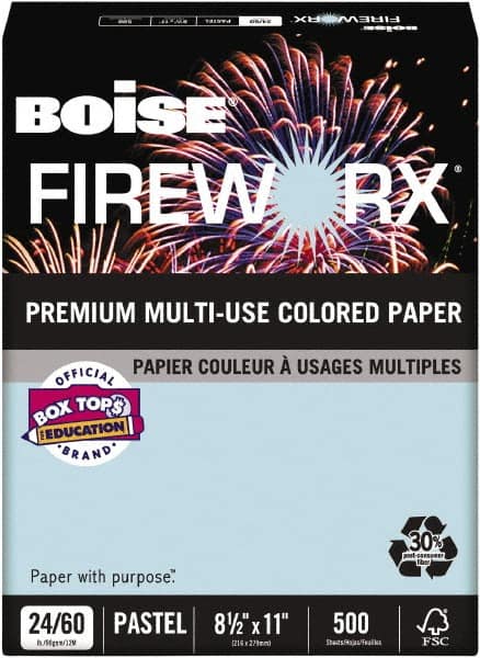 Boise - 8-1/2" x 11" Bottle Rocket Blue Colored Copy Paper - Use with Laser Printers, Copiers, Inkjet Printers - Strong Tooling