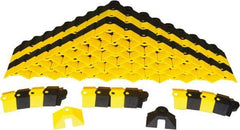 UltraTech - 1 Channel, 24 Ft Long, 3/8" Max Compatible Cable Diam, Yellow/Black ABS On Floor Cable Cover - 3" Overall Width x 3/4" Overall Height, 3/4" Channel Width x 3/8" Channel Height - Strong Tooling