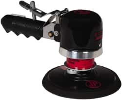 PRO-SOURCE - 12,000 OPM, 3 CFM Air Consumption, 90 psi Air Pressure, Palm Air Orbital Sander - Round Pad, 1/4 NPT Inlet - Strong Tooling