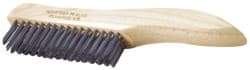 Ability One - 2 Rows x 1 Column Stainless Steel Scratch Brush - 10" OAL, 1" Trim Length, Plastic Shoe Handle - Strong Tooling