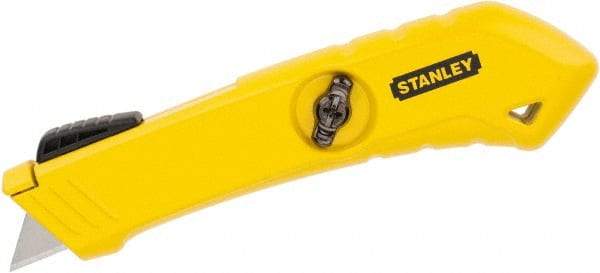 Stanley - Springback Safety Cutter - 2-29/64" Blade, Yellow Zinc Handle, 1 Blade Included - Strong Tooling