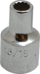 Proto - 5/16", 1/2" Drive, Standard Hand Socket - 12 Points, 1-31/64" OAL, Alloy Steel, Chrome Finish - Strong Tooling