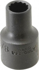 Proto - 3/8", 1/2" Drive, Standard Hand Socket - 12 Points, 1-1/2" OAL, Alloy Steel, Black Finish - Strong Tooling