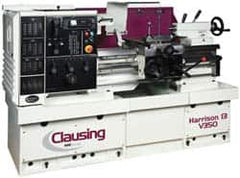 Clausing - 13-3/4" Swing, 25-1/4" Between Centers, 230 Volt, Triple Phase Engine Lathe - 4MT Taper, 10 hp, 17 to 3,250 RPM, 1-5/8" Bore Diam, 53" Deep x 65" High x 80" Long - Strong Tooling