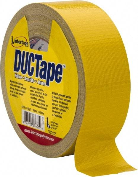 Intertape - 2" x 55m Yellow Duct Tape - 9 mil, Rubber Adhesive, Polyethylene Cloth Backing, 18 Lb/ln Tensile Strength, 32°F to 160°F, Series AC20 - Strong Tooling