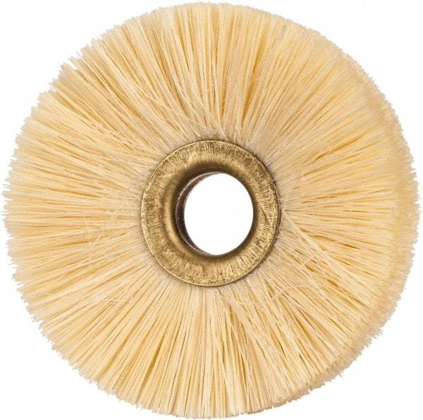 Osborn - 2-1/2" OD, 1/2" Arbor Hole, Natural Fiber Wheel Brush - 5/16" Face Width, 3/4" Trim Length, 20,000 RPM - Strong Tooling