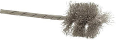 Osborn - 1" Diam Helical Stainless Steel Tube Brush - 0.005" Filament Diam, 1" Brush Length, 3-1/2" OAL, 1/8" Diam Shank - Strong Tooling