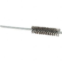 Osborn - 1/2" Diam Helical Stainless Steel Tube Brush - Double Spiral, 0.004" Filament Diam, 2" Brush Length, 5" OAL, 0.187" Diam Shank - Strong Tooling