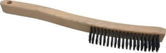 Osborn - 4 Rows x 19 Columns Steel Scratch Brush - 6" Brush Length, 13-11/16" OAL, 1-1/8" Trim Length, Wood Curved Handle - Strong Tooling