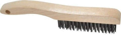 Osborn - 4 Rows x 16 Columns Steel Scratch Brush - 5-1/4" Brush Length, 10" OAL, 1-1/8" Trim Length, Wood Shoe Handle - Strong Tooling