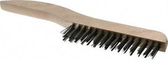 Osborn - 2 Rows x 15 Columns Steel Scratch Brush - 5-1/4" Brush Length, 10" OAL, 1-1/8" Trim Length, Wood Shoe Handle - Strong Tooling