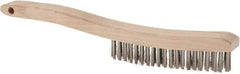 Osborn - 4 Rows x 18 Columns Stainless Steel Plater's Brush - 5-3/4" Brush Length, 13-1/4" OAL, 1" Trim Length, Wood Curved Handle - Strong Tooling