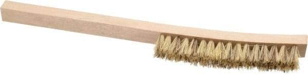Osborn - 2 Rows x 16 Columns Palmyra/Tampico Plater's Brush - 6" Brush Length, 12" OAL, 1" Trim Length, Wood Curved Handle - Strong Tooling