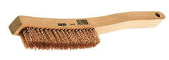 Weiler - 4 Rows x 19 Columns Nylon Plater Brush - 5-1/2 Inch Brush Length, 13 Inch Overall Length, 1 Inch Trim Length, Wood Handle - Strong Tooling