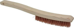 Osborn - 4 Rows x 18 Columns Polypropylene Plater's Brush - 6" Brush Length, 13-1/4" OAL, 7/8" Trim Length, Wood Curved Handle - Strong Tooling