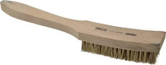 Osborn - 6 Rows x 17 Columns Palmyra/Tampico Plater's Brush - 4-13/16" Brush Length, 11-5/8" OAL, 1" Trim Length, Wood Curved Handle - Strong Tooling