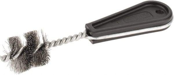 Osborn - 1-1/4" Long x 1-9/64" Diam Steel Tube End Fitting Brush - 6-3/8" OAL, 0.0104" Wire Diam - Strong Tooling