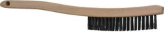 Osborn - 3 Rows x 19 Columns Steel Scratch Brush - 6" Brush Length, 13-3/4" OAL, 1-1/8" Trim Length, Wood Curved Handle - Strong Tooling