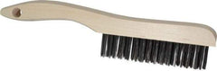 Osborn - 4 Rows x 16 Columns Steel Scratch Brush - 5-1/4" Brush Length, 10" OAL, 1-1/8" Trim Length, Wood Shoe Handle - Strong Tooling