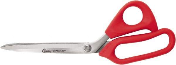 Clauss - 7" LOC, 10" OAL Stainless Steel Straight Shears - Rubber Straight Handle, For Paper, Fabric - Strong Tooling