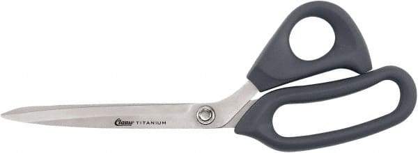 Clauss - 7" LOC, 10" OAL Titanium Shears - Flexible Plastic Bent Handle, For Paper, Fabric - Strong Tooling