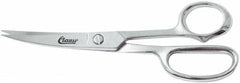 Clauss - 5" LOC, 8-1/2" OAL Chrome Plated Curved Shears - Steel Offset Handle, For Paper, Fabric - Strong Tooling