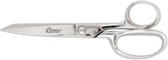 Clauss - 5" LOC, 8" OAL Straight Trimmers - Steel Straight Handle, For Paper, Fabric - Strong Tooling