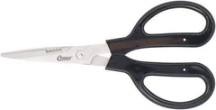 Clauss - 4" LOC, 9-1/4" OAL Stainless Steel Blunt Point Trimmers - Serrated, Plastic Handle, For Paper, Fabric - Strong Tooling